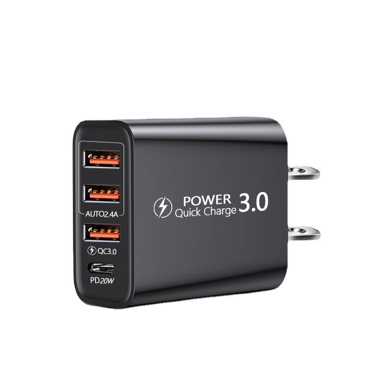 Travel Charger American and European Standard 3USB Type-C Adapter