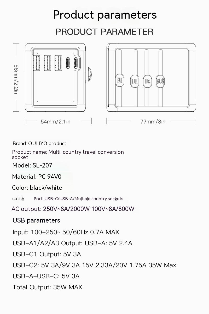 Universal Travel Plug Dual C