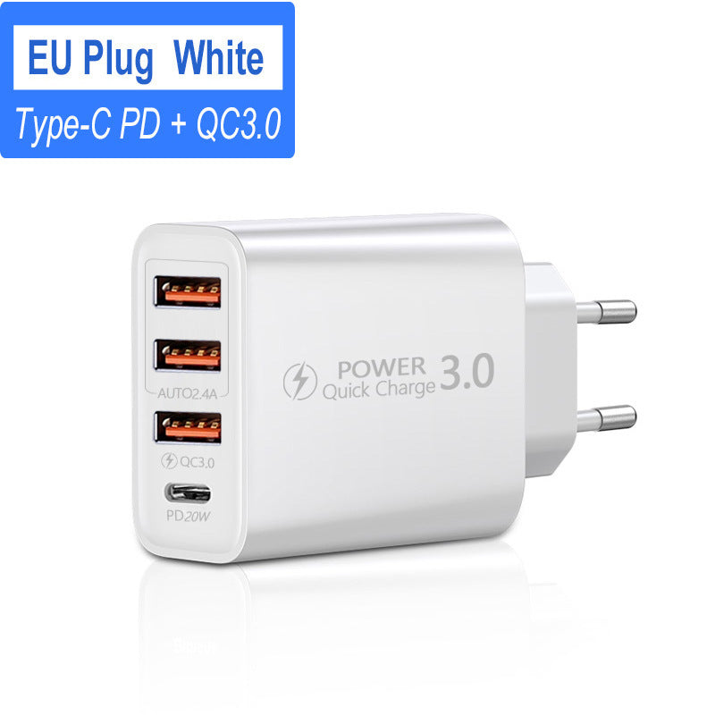 Travel Charger American and European Standard 3USB Type-C Adapter
