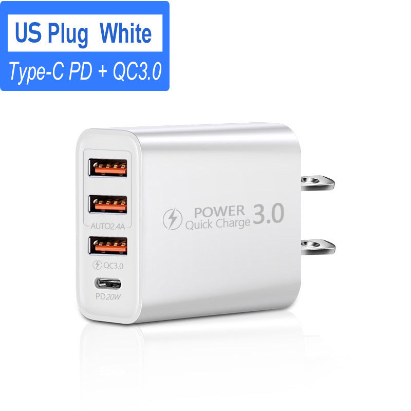 Travel Charger American and European Standard 3USB Type-C Adapter