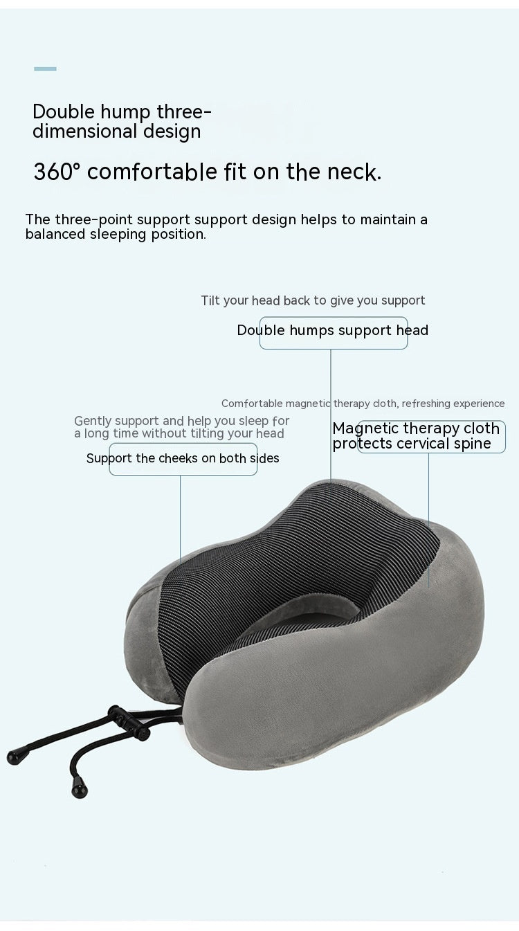 U-Shaped Memory Foam Travel Neck Pillow with Magnetic Cloth