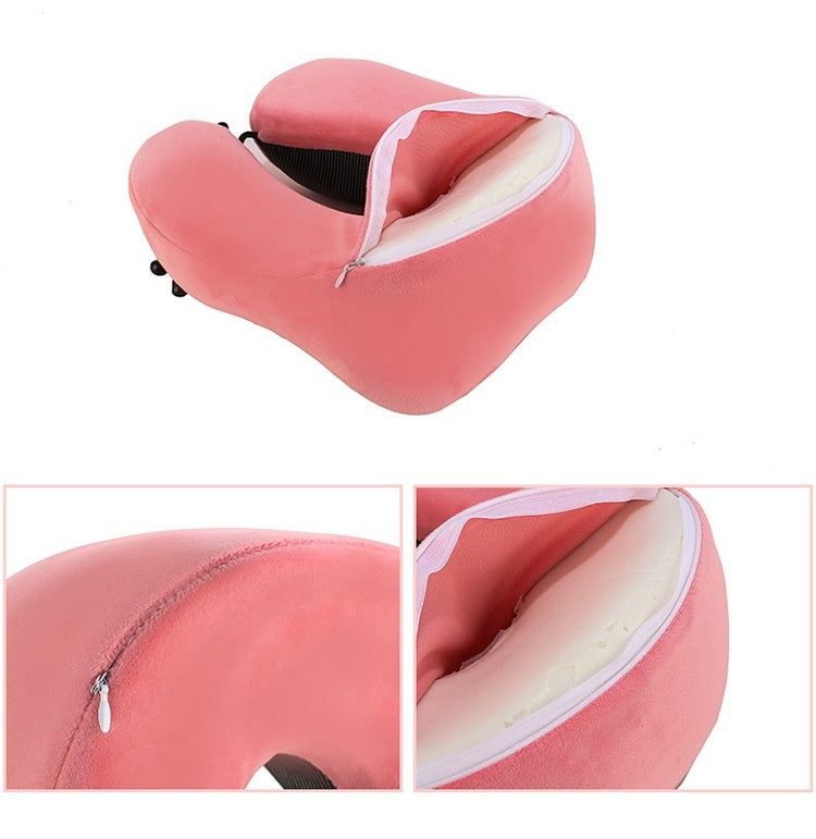 U-Shaped Memory Foam Travel Neck Pillow with Magnetic Cloth