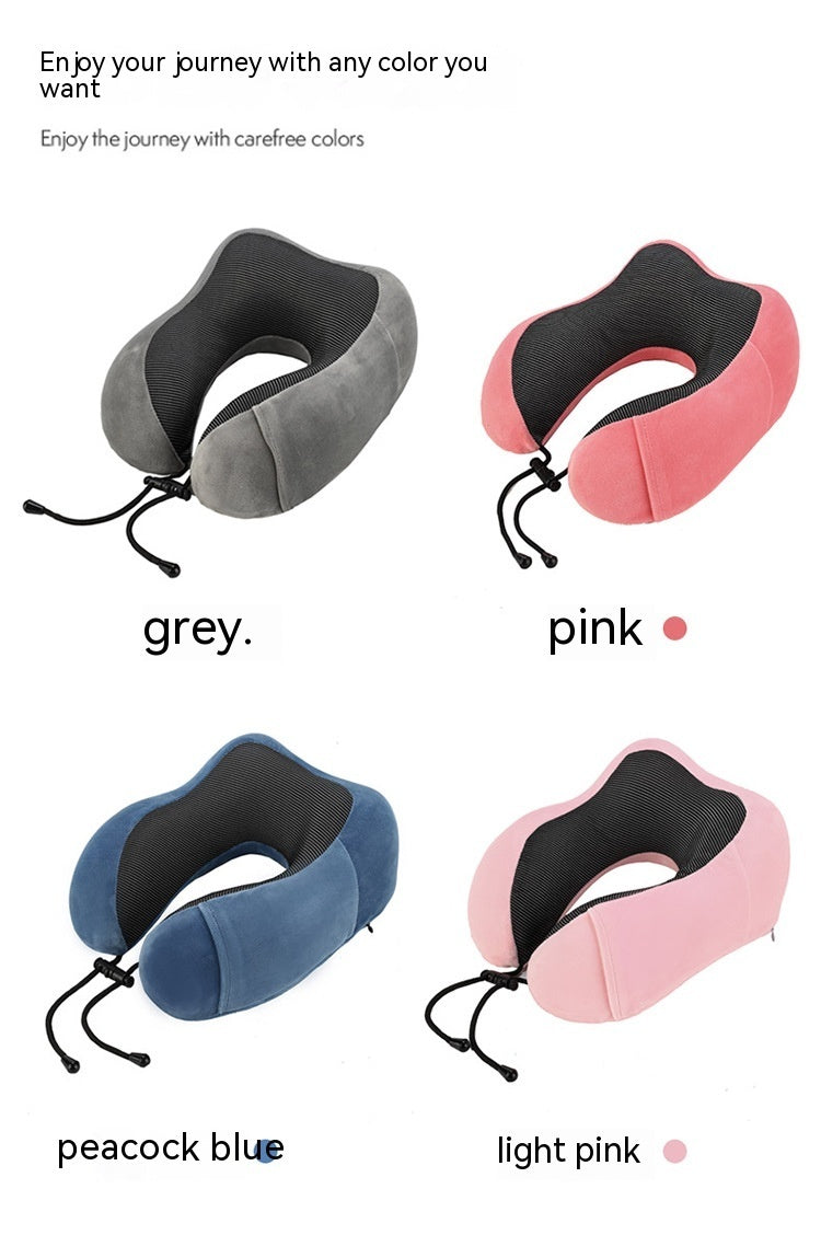 U-Shaped Memory Foam Travel Neck Pillow with Magnetic Cloth