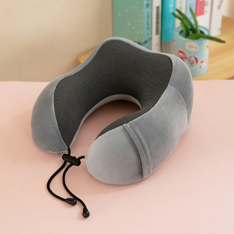 U-Shaped Memory Foam Travel Neck Pillow with Magnetic Cloth