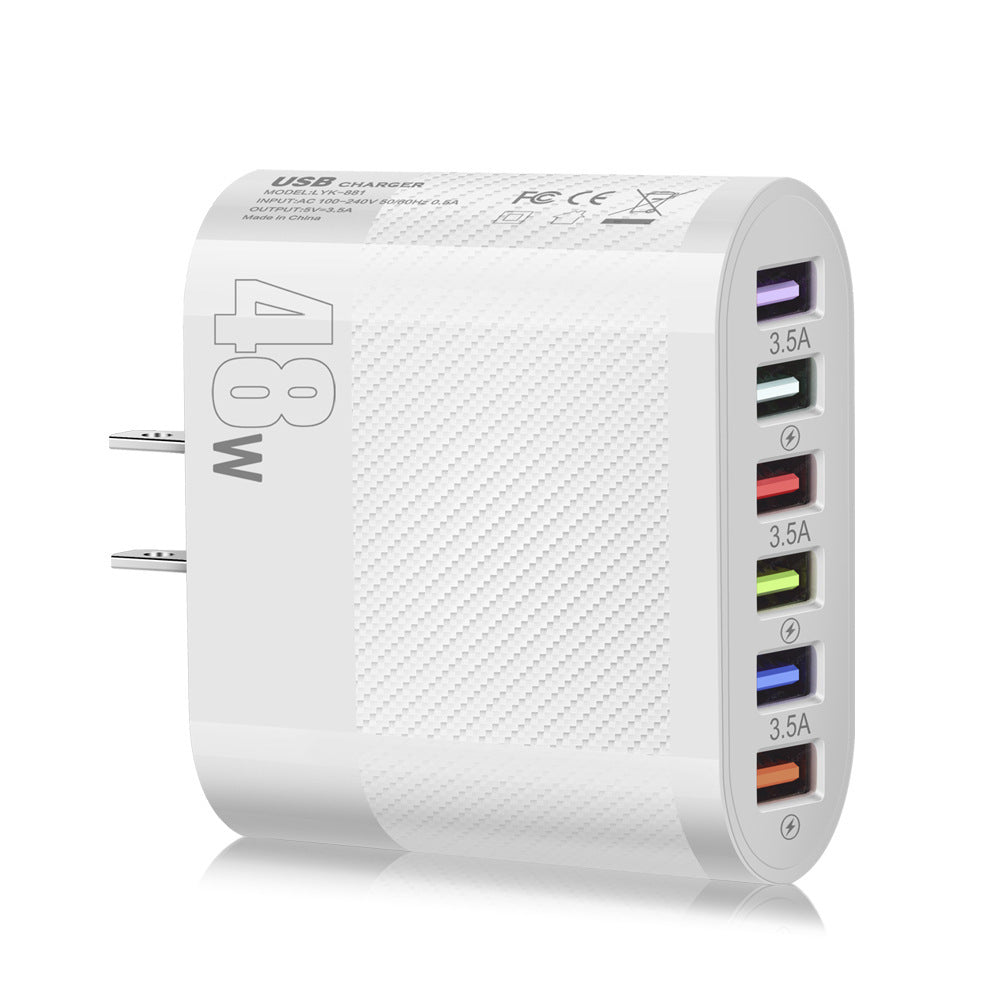 Mobile Phone Charger 6 Interface Travel Charging Plug