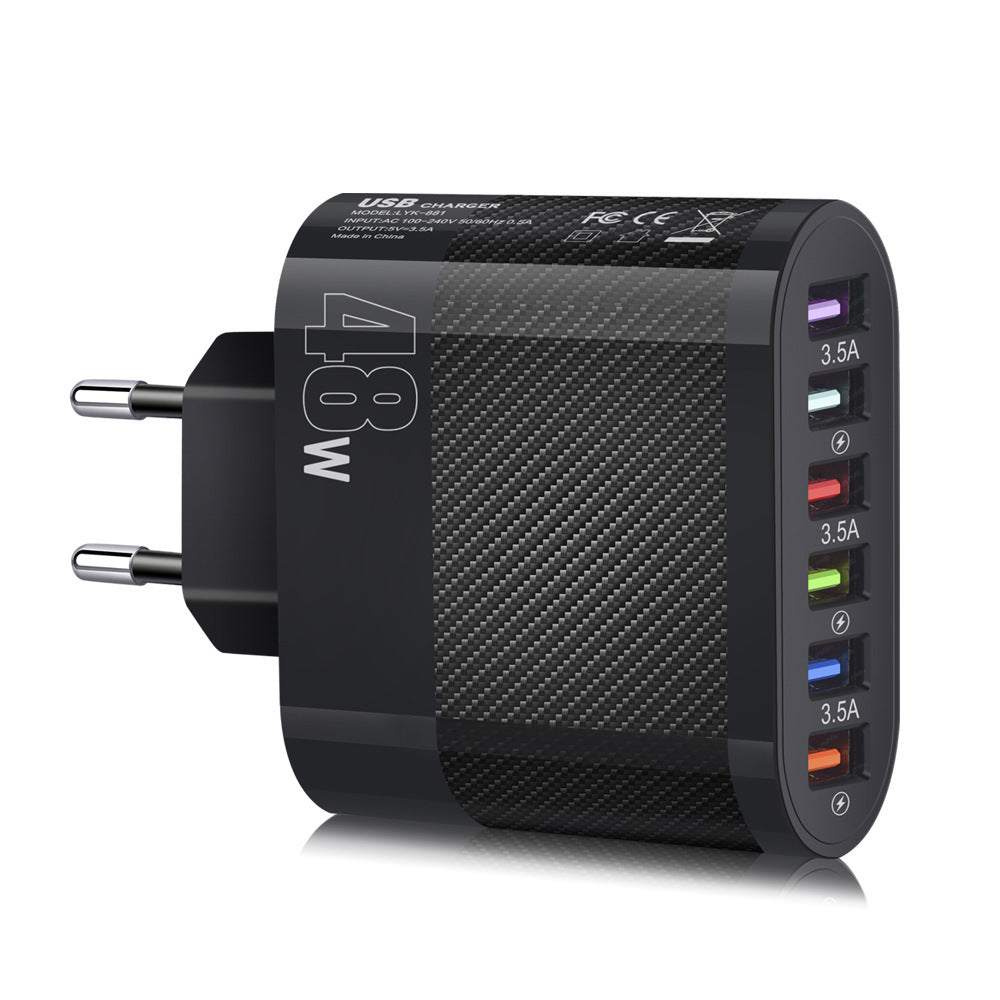 Mobile Phone Charger 6 Interface Travel Charging Plug